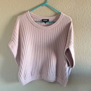 Express Women's Soft Pink Ribbed Knit Sweater